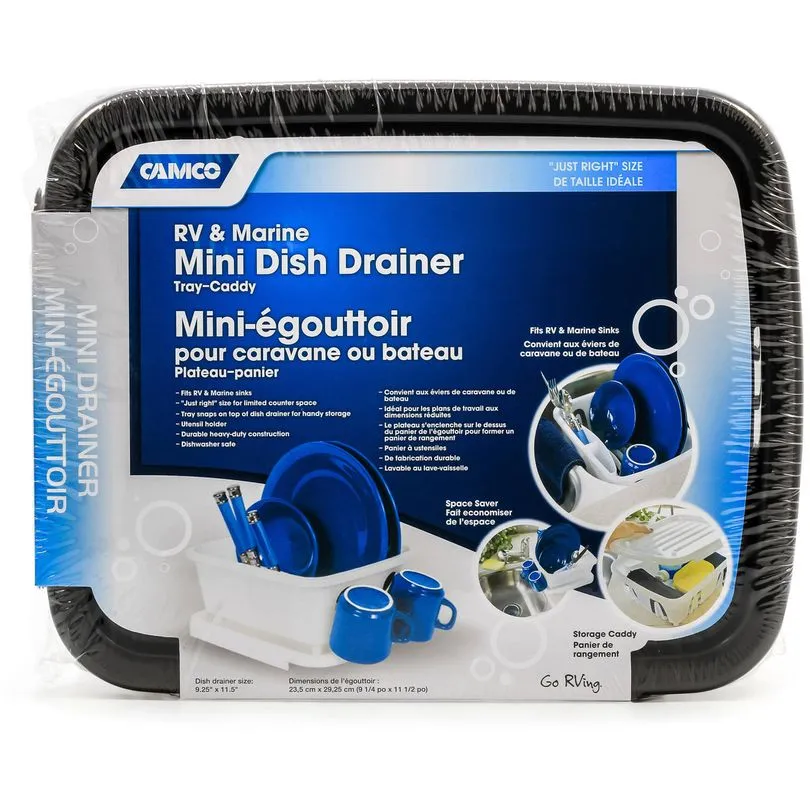 Mini Dish Drainer & Tray, Blac